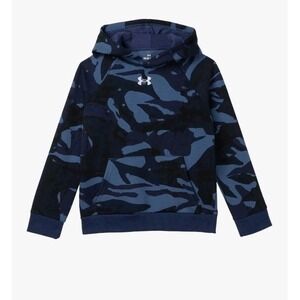 Under Armour Kids Rival Fleece Printed Hoodie Sweatshirt Youth Large Blue Camo
